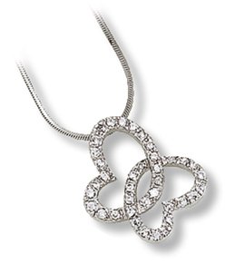 Interlocking Butterfly Heart Pendant with Clear CZ
