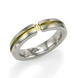 Yellow Titanium Ring with Yellow Sapphire