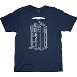 Dr. Doctor Who Police Booth Linear Tardis Navy T-shirt Tee, Medium