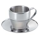 パール金属  アルゴ ダブルステンレス コーヒーカップ&ソーサー 160ml MK-4137