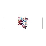 21 x 7 Wall Vinyl Sticker Psychedelic Punk Girl Skulls Peace Symbol