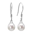 Pearl Essence 7-8mm AAAA Drop Earrings in Platinum Overlay CAREFREE Sterling Silver, White