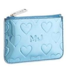 Marc By Marc Jacobs Limited Edition Heart Skinny Case Wallet Bag with Key Ring Blue