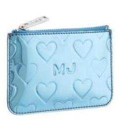 Marc By Marc Jacobs Limited Edition Heart Skinny Case Wallet Bag with Key Ring Blue