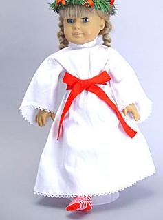 Saint Lucia Holiday Christmas Gown Dress Outfit Fits American Girl 18