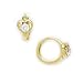 14K Yellow Gold CZ Heart Huggy Earrings