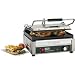 Waring Large Italian-Style Panini Grill: Dual Surface Cast Iron Plates - Ribbed Top Plate & Flat Bottom Plate