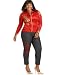 Apple Bottoms Plus Size Cold Shoulder Knit Jacket &amp; Flocked Skinny Ankle Jeans