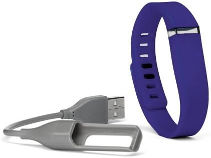 Large Smart Buddie Fitbit Flex Single Band and Charger Combo, Indigo/Gray (Indigo/Grey)