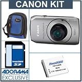 Canon PowerShot SD4000 IS Digital ELPH Camera Kit - Silver - with 4GB SD Memory Card, Camera Case, Spare NB-6L Type Lithium-ion Battery
