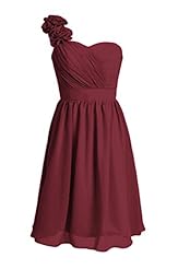 Short Chiffon Lace One Shoulder Bridesmaid Dress/Party Dress/Wedding Dress 