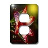 SmudgeArt Fractalius Flower Designs - Tulip In Full-Bloom - Light Switch Covers - 2 plug outlet cover