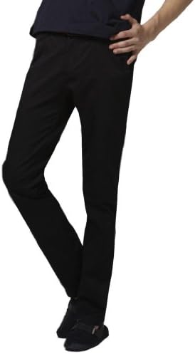 CNCN Mens Stylish Slim Fit Front Seam Straight Leg Pants Size 30/32 Black