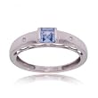 Blue Topaz and Diamond Fancy Shank Ring in White Gold