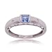 Blue Topaz and Diamond Fancy Shank Ring in White Gold