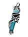 Sterling Silver Dragon Serpent Aqua Aura Crystal Pendant