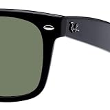 RAY BAN WAYFARER 2113 901/48 BLACK POLARIZED PLASTIC SUNGLASSES.