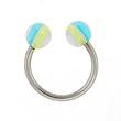 STAINLESS STEEL HORSESHOE WITH BALL MULTICOLOR Gauge: 16, Ball Size: 4mm Sold as a Pair