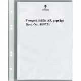 Zoom Produkt-Bild: 5 Star 809731 Prospekth&uuml;llen DIN A5, genarbt gepr&auml;gt oben 60my PP Inh.100