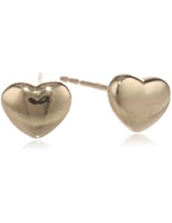 Girls 14k Gold High Polish Heart Stud Earrings