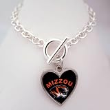 University of Missouri Mizzou Tigers Heart Charm Bracelet