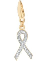 Gold over silver 0.10ct TDW Diamond Ribbon (Charm)