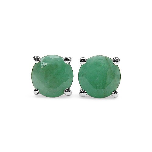 1.75 Carat Genuine Emerald Stud Earrings