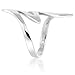 Mimi Sterling Silver Large 34 MM Modern Style Zigzag Wave Ring Size 5, 6, 7, 8, 9, 10, 11