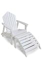 Jack Post Jennings JN-22W Adirondack Chair and Ottoman, White