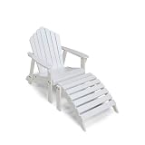 Jack Post Jennings JN-22W Adirondack Chair and Ottoman, White