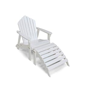 Jack Post Jennings JN-22W Adirondack Chair and Ottoman, White by 