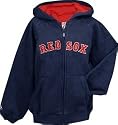 Boston Red Sox Youth Boys Hooded Fleece Zippered Blue Sweatshirt