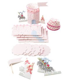 princess party castle cupcake holders (set of 8 holders & 24 cases)