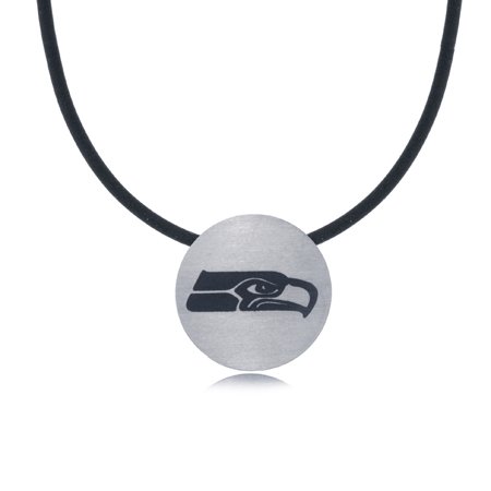 Seattle Seahawks Pendant Titanium Round Slide W/ Cord