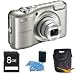 COOLPIX L28 20.1 MP 5x Zoom Digital Camera - Silver Plus 8GB Memory Kit. Kit Includes 8GB Memory Card, Deluxe Carrying Case , and 3pc. Lens Cleaning Kit.