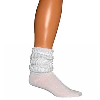 White All Cotton Extra Heavy Super Slouch Socks