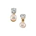 14K Yellow Gold Cultured Fresh Water Pearl with Cubic Zirconia Children's Earrings