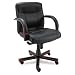 New-Alera MA42LS10M - Madaris Mid-Back Swivel/Tilt Leather Chair w/Wood Trim, Black/Mahogany - ALEMA42LS10M
