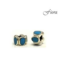 Oval Turquoise Spacer Bead- Fiora Italian Charms