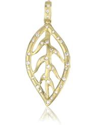 Katie Decker "Ivy" 18k Yellow Gold and Diamond Leaf Pendant Necklace
