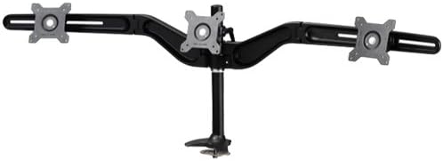 Amer Mounts Grommet Based Triple Monitor Mount for Three 15"-24" LCD/LED Flat Panel Screens