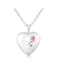 Heart Photo Locket Pendant w/ I Love You Engraving Sterling Silver