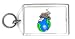 Keychain with pollution, butts, ash tray, world, earth, globe, smoking