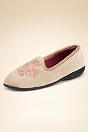 Classic Collection Rose Embroidered Pump Slippers