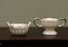 Miniature Porcelain Lacey Basket and Bowl Set