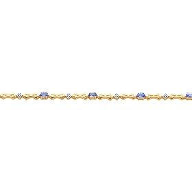 14K Gold 1.56cttw Diamond and Tanzanite Bracelet 7 by