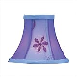Shades - Chandelier Clip On Lamp Shade - Violet Embroidered Floral Silk - B5522