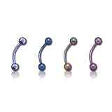 The Stainless Steel Jewellery Shop - Anodized 316L Surgical Steel Eyebrow Bars with Ball Ends
