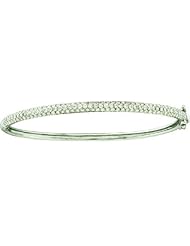 2.00 Carat (ctw) 14k White Gold Brilliant Round White Diamond Ladies Fashion Bangle Bracelet