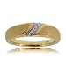 Mens 3 Stone Diamond Wedding Band Ring Brushed Yellow Gold